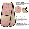 thumbnail image 2 of Yayeee Double Oven Mitt Kitchen Heat Resistant Baking 35" x7" Quilted Glove, Gradient Pink Stars, 2 of 6