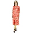 thumbnail image 4 of Bimba Women Straight Kurta Kurti Front Opening Printed Tunic Casual Summer Blouse, 4 of 7