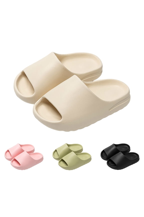 Cloud Slides for Boys & Girls - Non-Slip House Slippers for Kids - Beach Slide Sandals in Black, White & Beige Black for Size 13