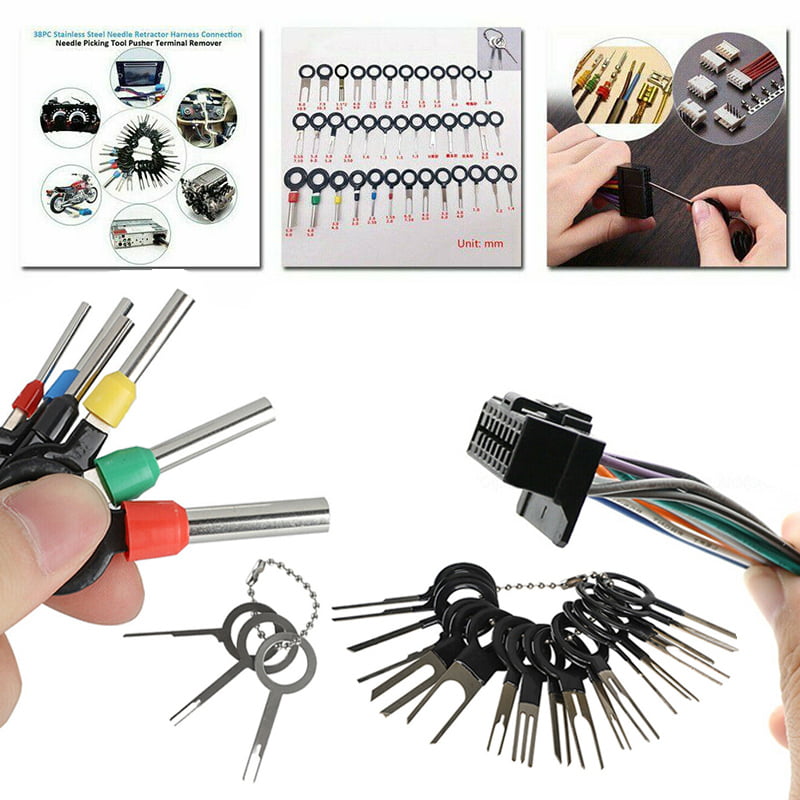 38pc Auto Wire Harness Terminal Removal Needle Retractor Connector DIY Tools