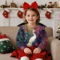thumbnail image 4 of Xoenoiee Peacock Flower Print Girls Long Sleeve T-Shirt Toddler Pullover Comfort Soft Sweatshirts Crewneck Tee Tops with Ruffles Trim, Size 2-3 Years, 4 of 7