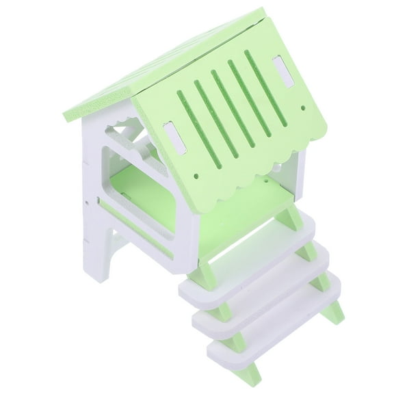 Tineasur 1Set Guinea Pig Hideout House Light Green Small Pet Hideaway with Ladder