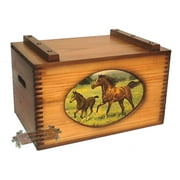 #76-95 Horses in Meadow Wooden Storage Box