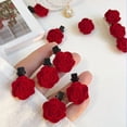 thumbnail image 5 of Red Velvet Rose Small Hair Clips Women Girls Sweet Cute Flower Hairpins Girls Elegant Hair Clip Barrettes Wedding Accessories, 5 of 6