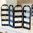 thumbnail image 2 of Foldable Screen Jewelry Organizer Black - 4-Panel Tabletop Earring Necklace Display Rack, PP Bag Pack for Dressing Table, 2 of 6