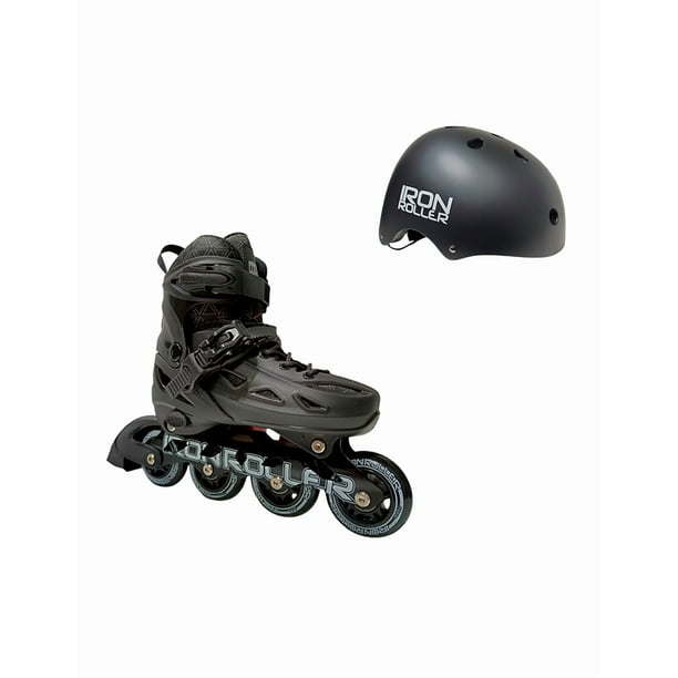 Combo De Patines Y Casco Speed Black