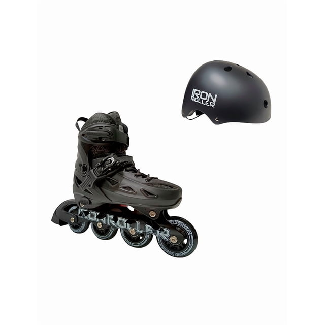 Combo De Patines Y Casco Speed Black