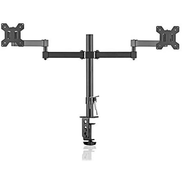 Bracwiser Dual Fully Adjustable Monitor Arm Stand Mount Fits Two Screen 13-27 inch 22lbs for Monitor Computer Screen 13