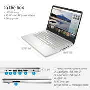 HP 14 FHD, AMD Ryzen 3-3250, 4GB RAM, 128GB SSD, Silver, Windows 11 (S mode), 14-fq0110wm