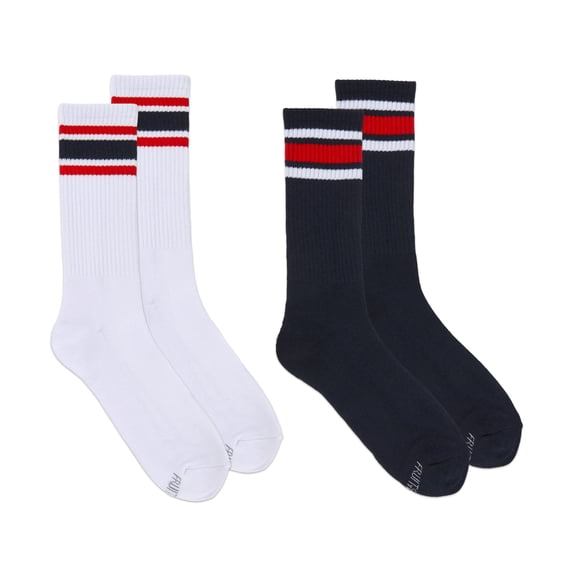 Fruit of the Loom Mens Americana Crew Socks, 2-Pack, Sock Sizes 6-12