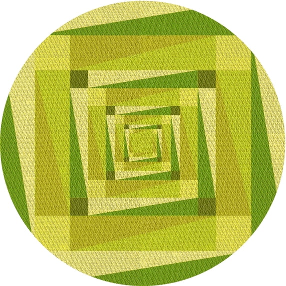 Ahgly Company Indoor Round Patterned Pistachio Green Area Rugs, 4' Round