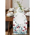 thumbnail image 4 of Botanical Leaves Table Runner Cotton Linen 108 Inch Holiday Dresser Scarves, Spring Floral Butterfly Pastoral Tablerunner for Kitchen Coffee Dining Bedroom Living Room Dinner Scarf Décor 13''x108'', 4 of 9