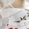 thumbnail image 4 of XBASW Kids Toddler Girls off Shoulder Princess Dress Rose Embroidered Tulle Dress for 3-9 Years Old Summer Flower Girl Party Gown, 4 of 9