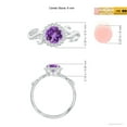 thumbnail image 5 of ANGARA Natural 0.8 Ct. Amethyst with Diamond Halo Ring in 14K White Gold for Women (Ring Size: 11), 5 of 10