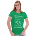 thumbnail image 3 of Ugly Christmas Naughty is New Nice Womens Fitted Plus Size Graphic Tee Brisco Brands 2X, 3 of 5