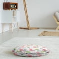 thumbnail image 3 of Llama Round Floor Cushion with Handle, Desert Animals and Cactus on a Plain Background, Decorative Pillow for Living Room & Dorms, 18" Round, White Pink Lime Green, by Ambesonne, 3 of 4