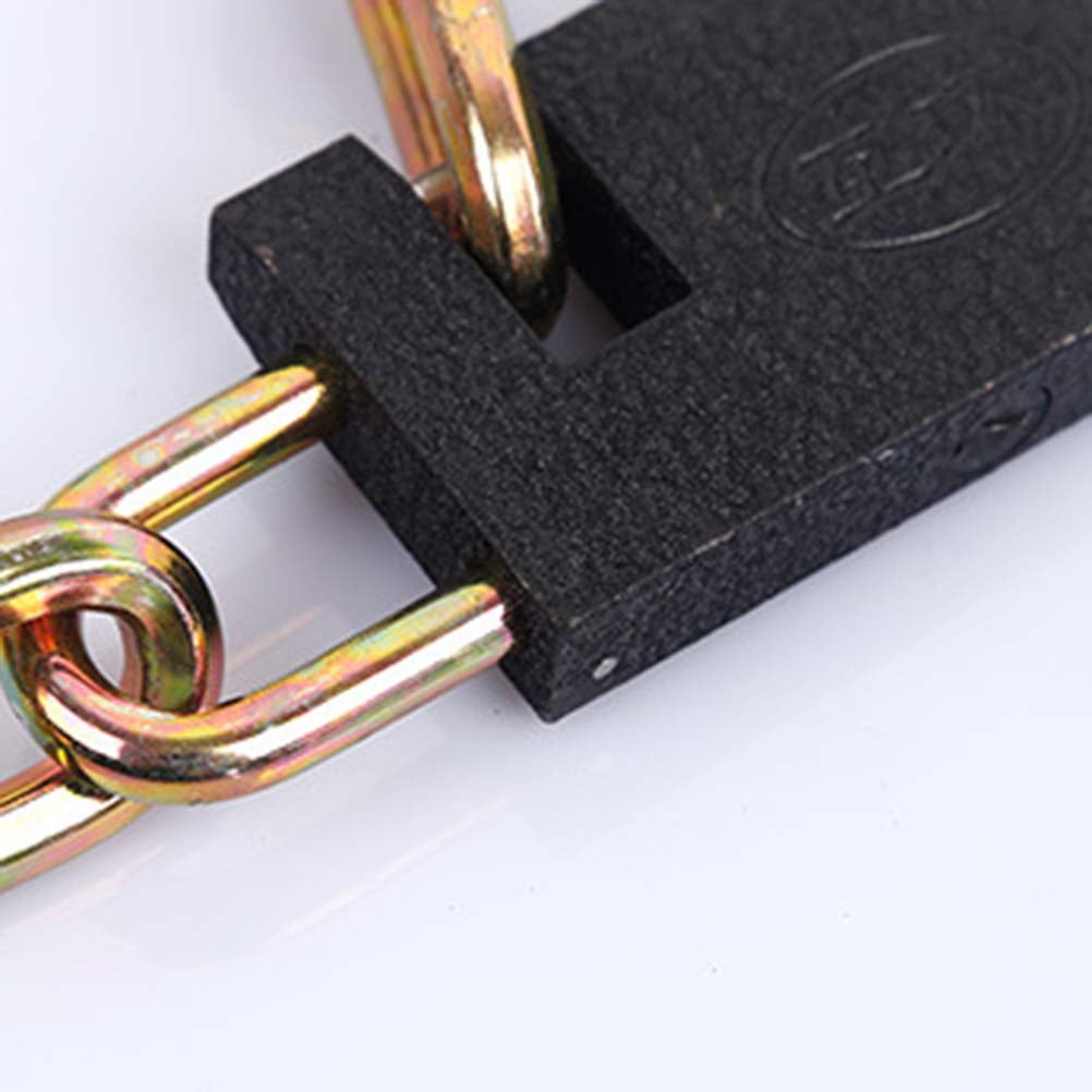 Nicehomfit 1Pc Bike Lock Combination Chain Lock Heavy Duty Golden Hardened Iron with Rust Resistant Core