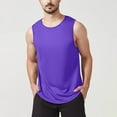 thumbnail image 2 of Gibobby Men's Muscle Tank Sleeveless Tee Workout Gym Crewneck Midweight Sleeveless shirts for men(XL,Purple), 2 of 7