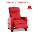 thumbnail image 3 of CL.HPAHKL Leather Recliner Chair, Massage Recliner Chair with PU Leather Padded Seat Backrest Adjustable Modern Reclining Chair for Adults Easy Lounge Chair for Bedroom Home Theater, Red, 3 of 7