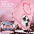 thumbnail image 3 of Glitter  Case for iPhone 15 Pro Max Case Clear Bling Sparkly Luxury Shockproof Slim Case Cover for Samsung iPhone 15 Pro Max 6.7",Pink Glitter, 3 of 7
