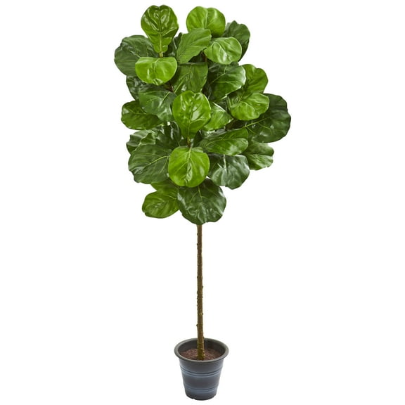 Nearly Natural 5' Fiddle Leaf Artificial Tree with Decorative Planter