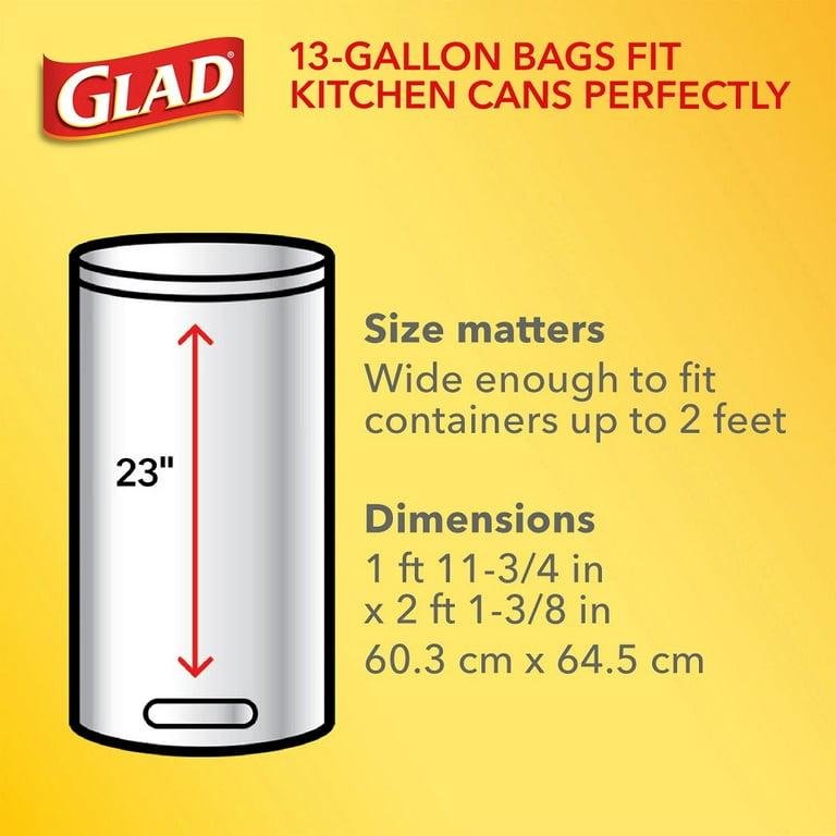 Glad ForceFlex Tall Kitchen 13 Gallon Drawstring Trash Bags w. Febreze  150ct. 12587792377