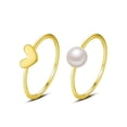 thumbnail image 2 of YYKihy Pearl Heart Ring Set For Women Fashion Jewelry Popular Accessories, 2 of 6