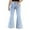 Blue With Bow, variant on Oyyn Girls' Ripped Flare Jeans High Elastic Waist Denim Pants Bell Bottom Stretch Design Charming Y2K Streetwear with Pockets Suitable for Ages 7-14 Years