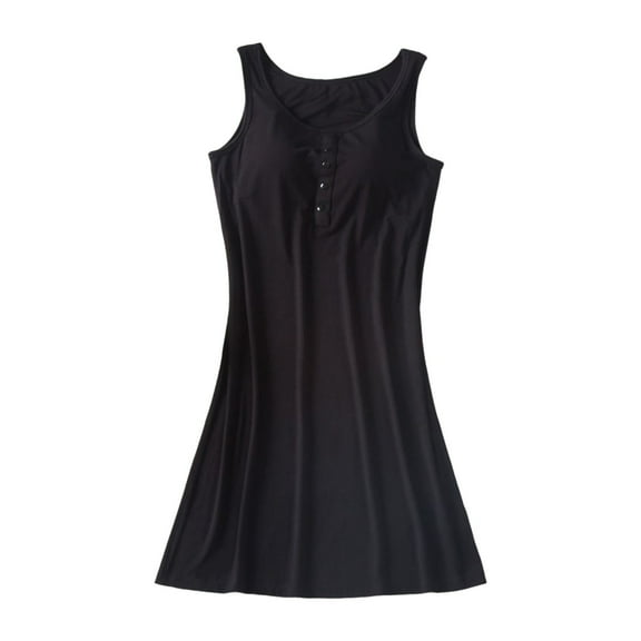 Yuncity Nightgown For Women With Built In Bra Sleeveless Casual Loose Nightshirts Soft Comfy Sleepshirts Pajamas Pjs Sleepwear M-Xxxl