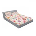 thumbnail image 3 of Floral Bedding Set with Sheet & Covers, Cartoon Drawing Style Ladybug Strawberry Bird Caterpillar Vibrant Colored Characters, Printed Bedroom Decor 2 Shams, 4 Sizes, Multicolor, by Ambesonne, 3 of 3