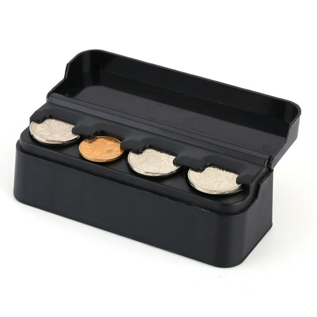 Car Coin Holder, Portable Coin Dispenser Taxi Coin Dispenser Cash Organizer Money Storage Box Black