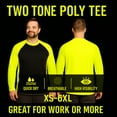 thumbnail image 3 of High Visibility Two Tone Long Sleeve Tee – Safety Shirt – Quick Dry Moisture-Wicking Polyester, XS–6XL, 3 of 6