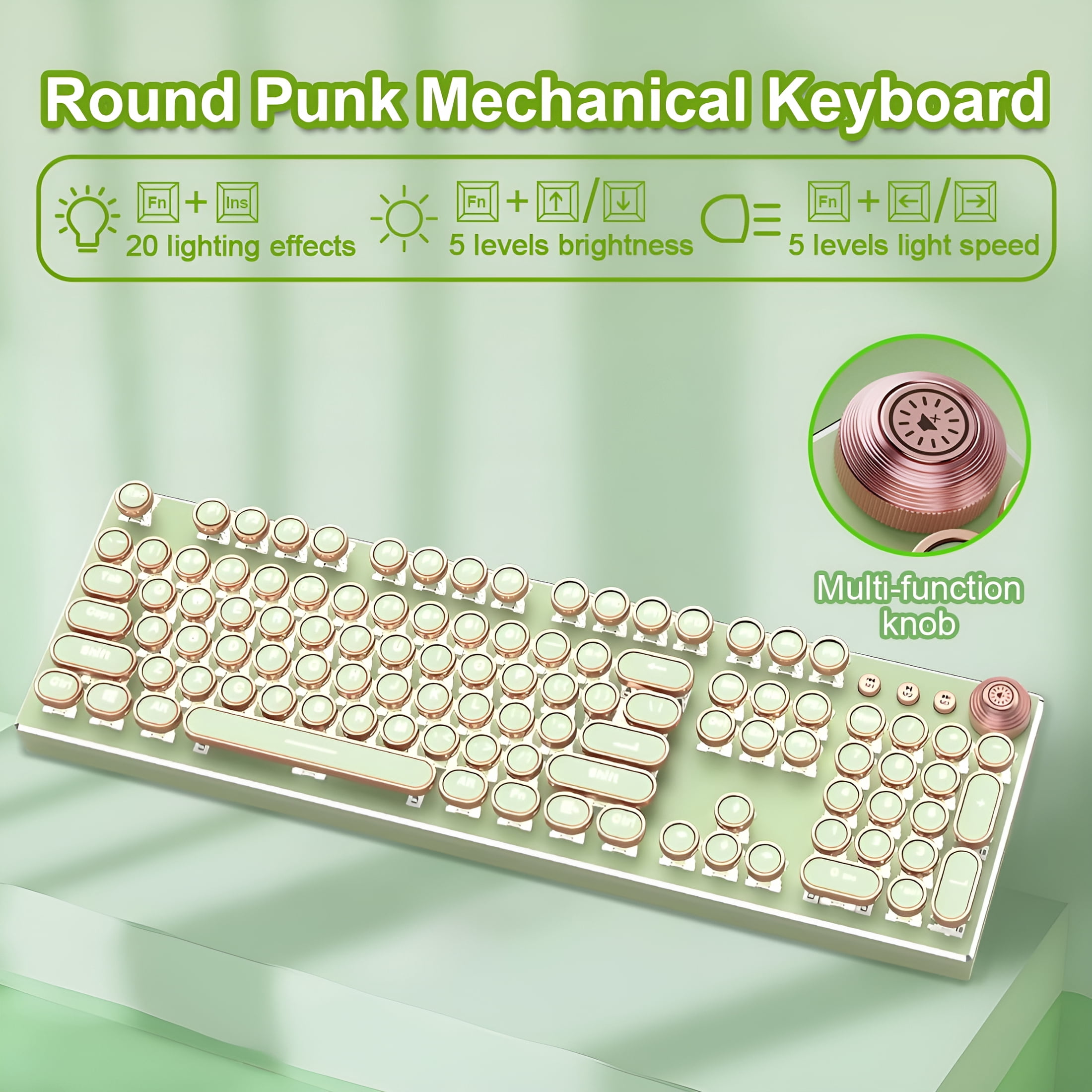 GJX 2026 New Gaming Keyboard,Flexible,Wired Wireless,Gaming Keyboards,Single Piece,Typewriter Keyboard Wireless,With 1*46 X 15 X 5 Cm / 0.9 Kg,Green,1 Count
