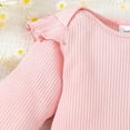 thumbnail image 6 of Odeerbi Baby Boys Girls Outfits Daisy Jumpsuit Cotton Romper with Pants Set Baby Long Sleeve Bodysuit Bow Pants Headscarf Three Piece Set Infant Clothes Pink, 6 of 9