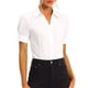 thumbnail image 4 of Inspire Chic Conjunto Mono de Mujer, Camisa de Trabajo de Manga Corta, Botones, Talla M, Blanca, 4 of 6