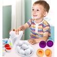 thumbnail image 5 of Huevos de Pascua a juego para niños pequeños con caja de pollo de empujar y tirar, 12 piezas Montessori clasificador de juguete educativo de aprendizaje, múltiples formas y colores, juguete sensorial, 5 of 5
