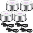 thumbnail image 1 of Jetec 4 Pcs 7 LED Light Base Rotating Display Stand Turner Colorful Rotating Crystal Display Base 360 Degree Display Spinner with USB Cable for Glass Art Crystals Jewelry Craft, 1 of 7