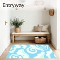 thumbnail image 3 of ODIKA 6'x9' Machine Washable Non-Slip Area Rug, Dreamy Cloud Ripple Motif Sweet Anime Inspired Floor Covering High Traffic Rug with Pad, Blue, 725342, 3 of 8