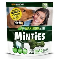 Minties Teeth Cleaner Dental Dog Treats Medium/Large, 20 Count