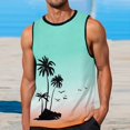 thumbnail image 2 of XIAOCHA Tree Print Tank Top For Men Round Neck Sleeveless Gradient Casual Beach Vest, 2 of 4