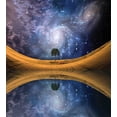 thumbnail image 3 of Ambesonne Space Duvet Cover Set, Galaxy with Star Meteors, Calking, Brown Purple Blue, 3 of 3