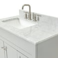 thumbnail image 3 of Ariel Hamlet 37 In. Left Offset Rectangle Sink Vanity With 0.75 In. Carrara White Countertop In Grey, 3 of 11