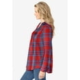 thumbnail image 3 of Woman Within Plus Size Pintucked Flannel Shirt, 3 of 5