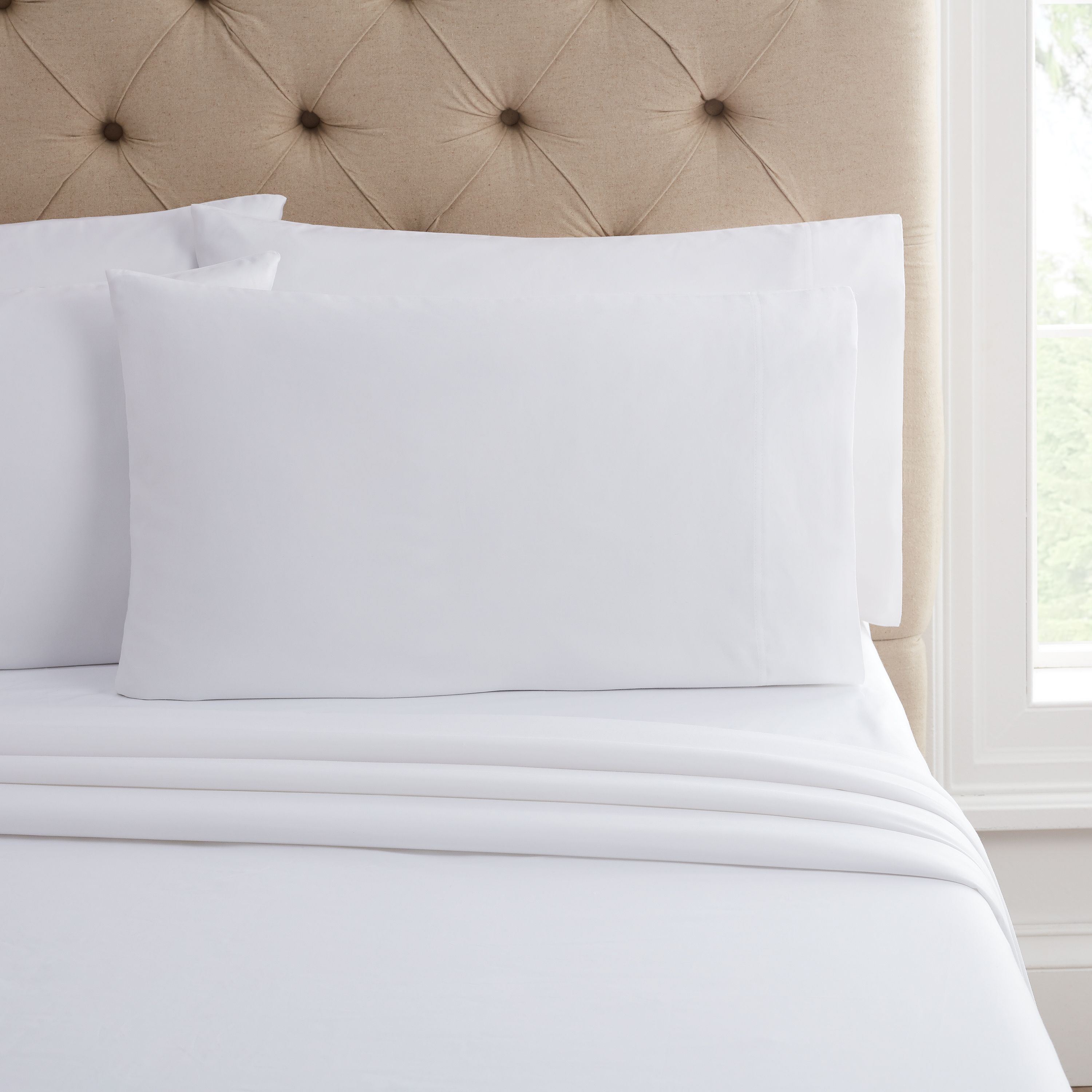 Hotel Style 1200 Thread Count Cotton Rich 6-Piece Sheet Set, White Color, King - image 2 of 7