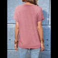 thumbnail image 5 of Womens Short Sleeve Henley Tops V Neck Dressy Casual Loose Fit Shirts Pink S, 5 of 6