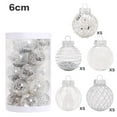 thumbnail image 2 of Taotanxi 25PCS Christmas Ornaments Set, 2.36"/6CM Clear Plastic Shatterproof Christmas Ball Hanging Ornaments for Xmas Tree Decorations, for Indoor Home Party Holiday Decor - Silver,White., 2 of 5