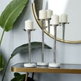 thumbnail image 2 of DecMode 13", 15", 17"H Modern Candlestick, Silver, 3 - Pieces, 2 of 7