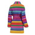 thumbnail image 2 of Colorful Mexican Serape Pattern Women Bathrobe One Size Univeral Fits, Mexico Mexican Fashion Lightweight Plush Fleece Long Robe For Women, 2 of 3