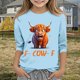 thumbnail image 1 of Cowsor Girls Sweatshirts Kids Cute Graphic Crewneck Pullover Tops Xmas Long Sleeve Holiday Shirts, 1 of 4