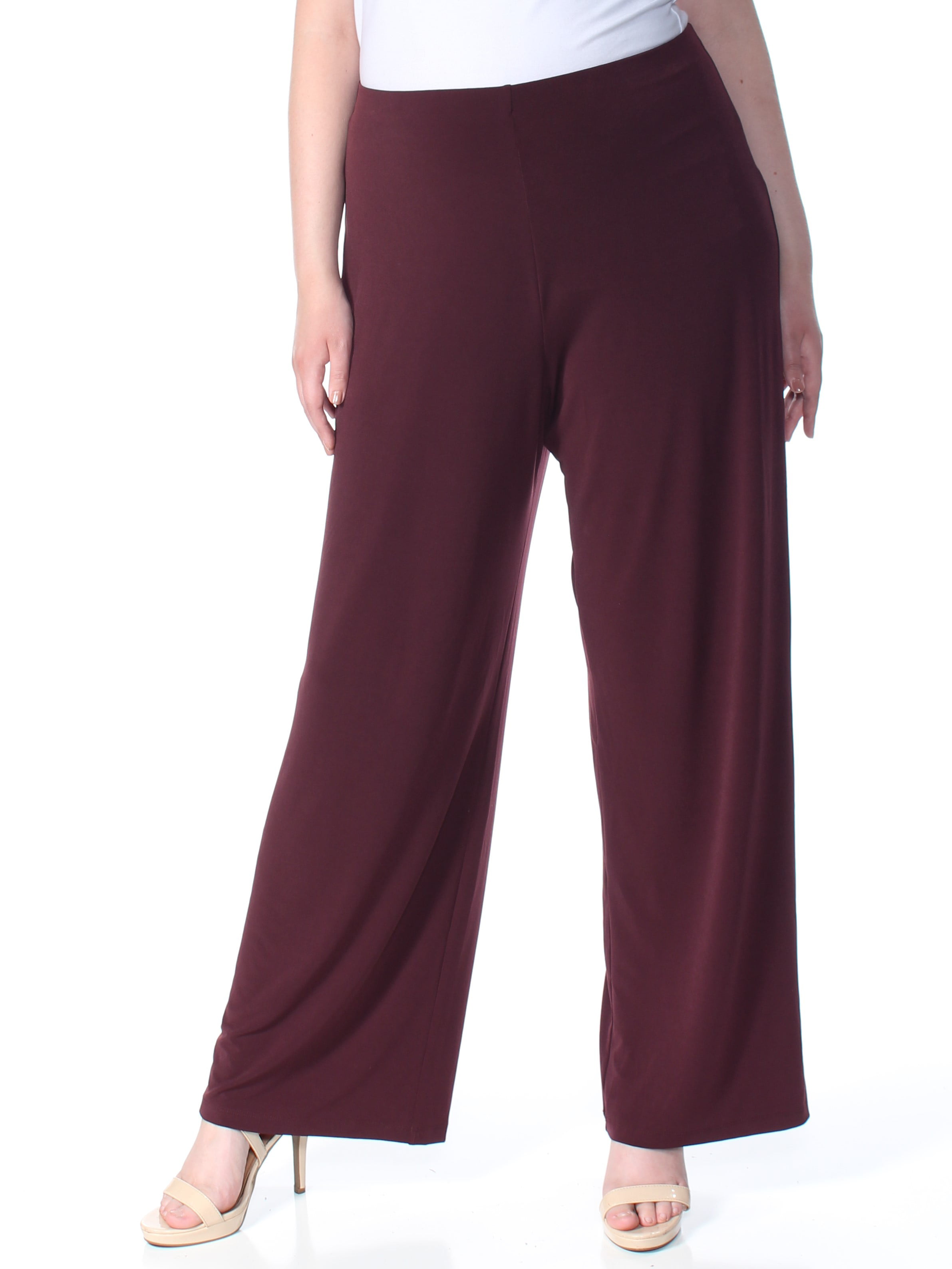 Alfani - ALFANI Womens Burgundy Pull-on Pants Size: XXL - Walmart.com ...